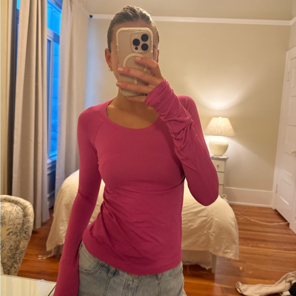 Women's Pink Long Sleeve Top Lululemon